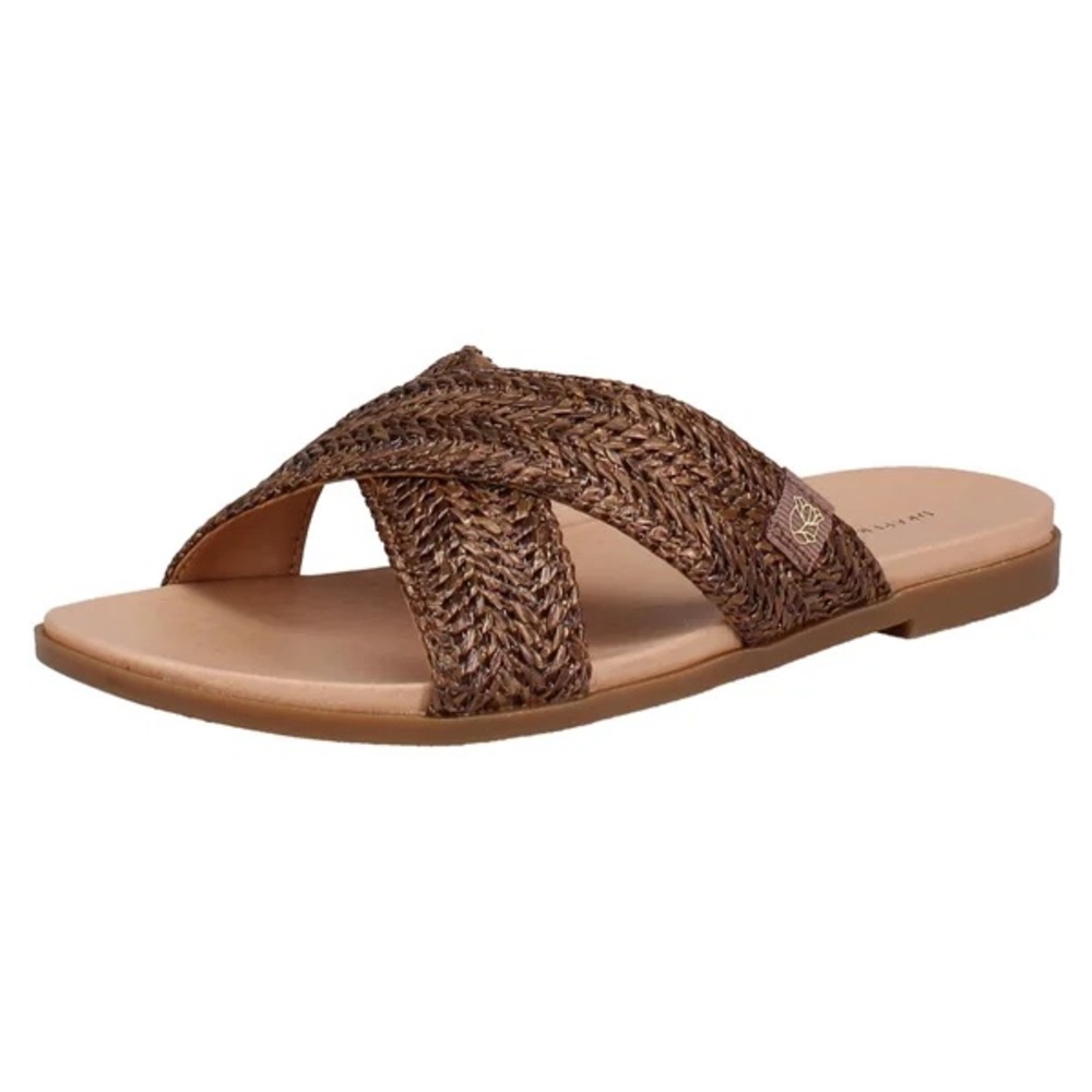 Draper James Brown Cross Woven Slide Sandals, US10